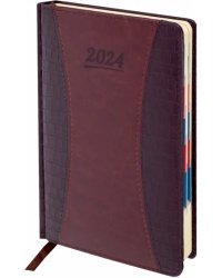 Ежедневник датированный 2024 CombiContract, А5, 168 листов, коричневый