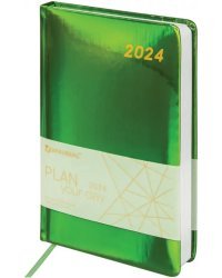 Ежедневник датированный 2024 Holiday, А5, 168 листов, зеленый