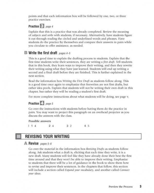 Writers at Work. From Sentence to Paragraph Teacher's Manual