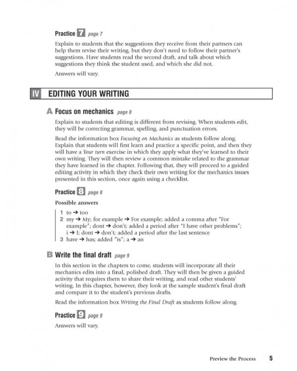 Writers at Work. From Sentence to Paragraph Teacher's Manual