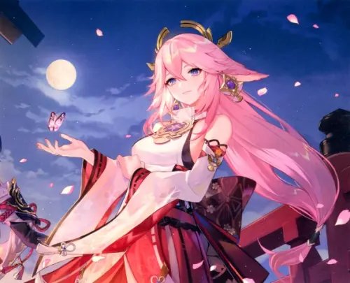 Картины для раскрашивания по номерам Картина для раскрашивания по номерам Геншин. Яэ Мико