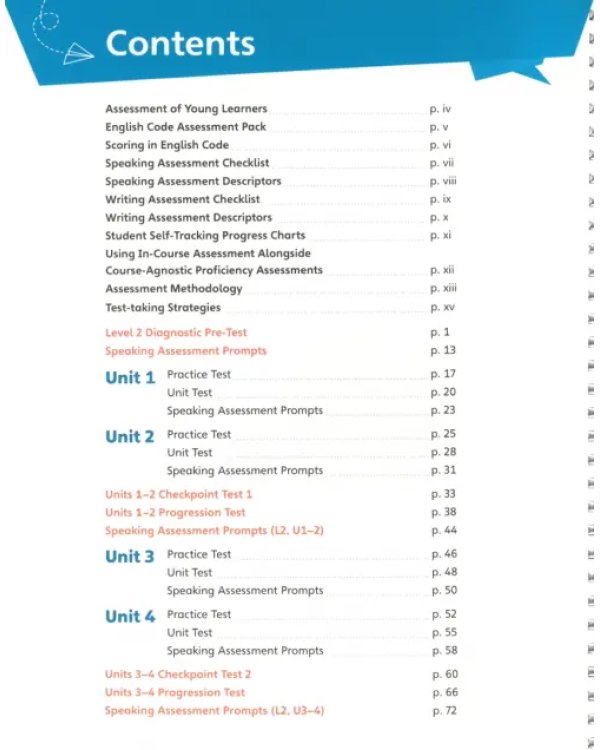 English Code. Level 2. Assessment Book