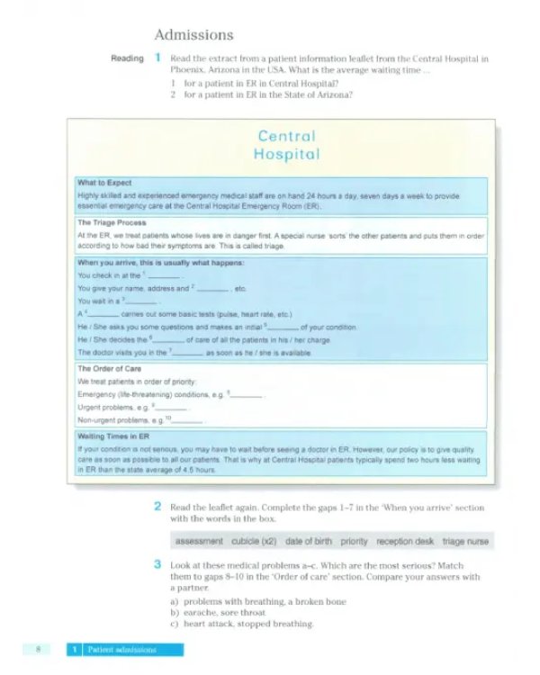 English for Nursing. Level 2. Coursebook + CD