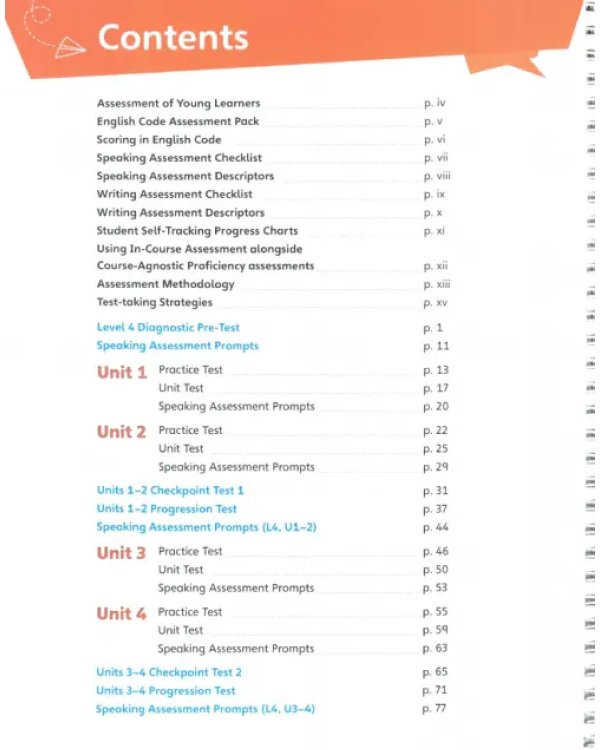 English Code. Level 4. Assessment Book