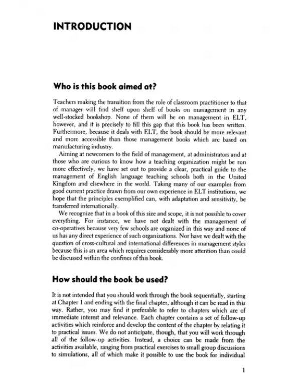 Management in English Language Teaching