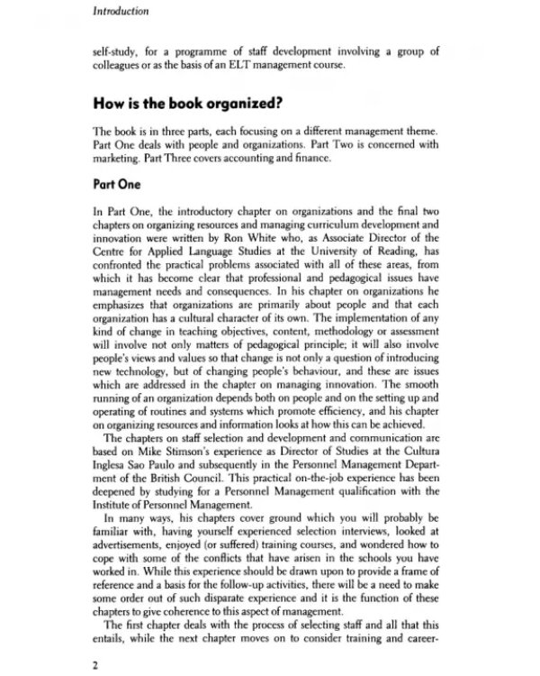 Management in English Language Teaching