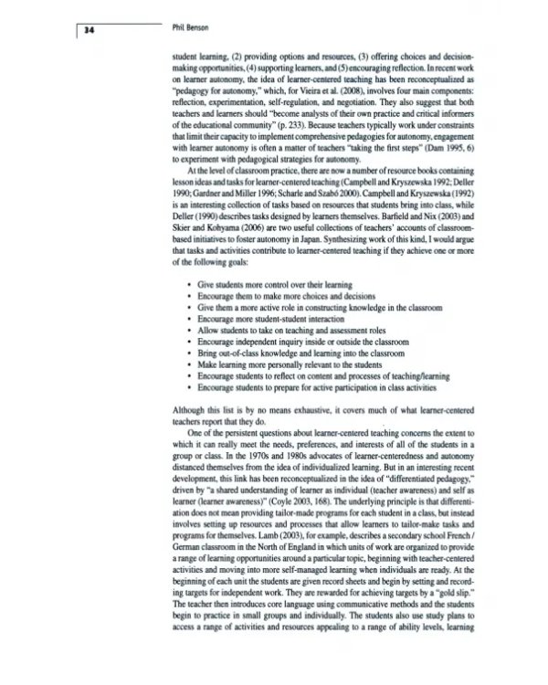 The Cambridge Guide to Pedagogy and Practice in Second Language Teaching