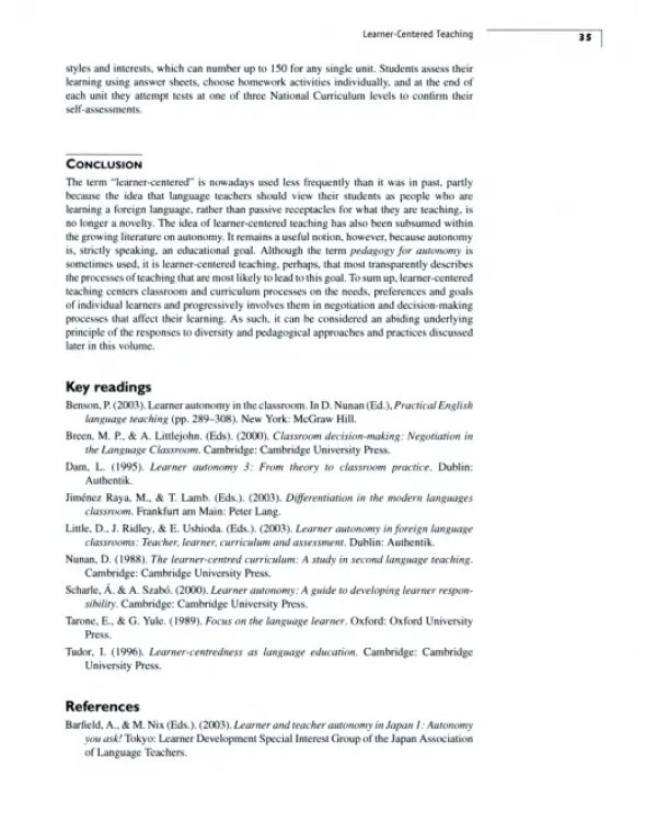 The Cambridge Guide to Pedagogy and Practice in Second Language Teaching