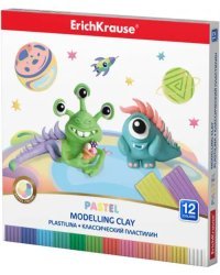 Пластилин со стеком Cosmic Monsters Pastel, 12 цветов
