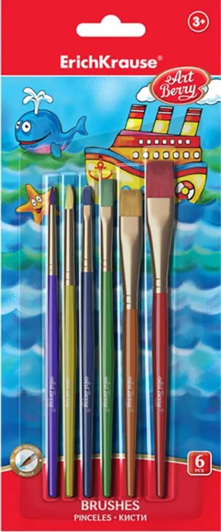 Набор кистей ArtBerry, синтетика, 6 штук Набор кистей ArtBerry, синтетика, 6 штук