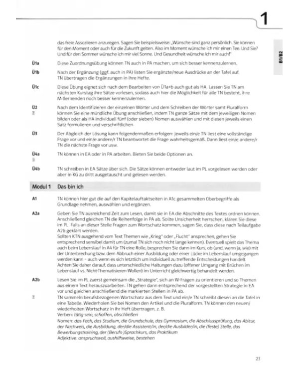 Aspekte Beruf B1/B2 Brückenelement und B2. Deutsch für Berufssprachkurse. Unterrichtshandbuch