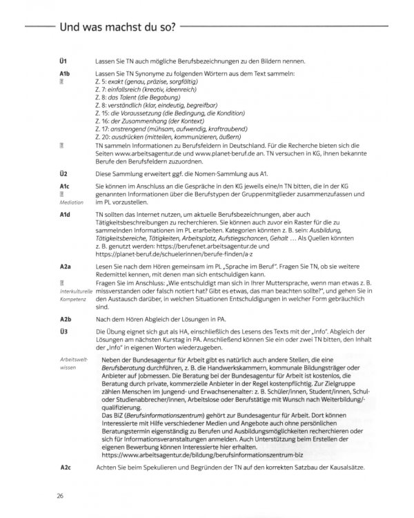 Aspekte Beruf B1/B2 Brückenelement und B2. Deutsch für Berufssprachkurse. Unterrichtshandbuch
