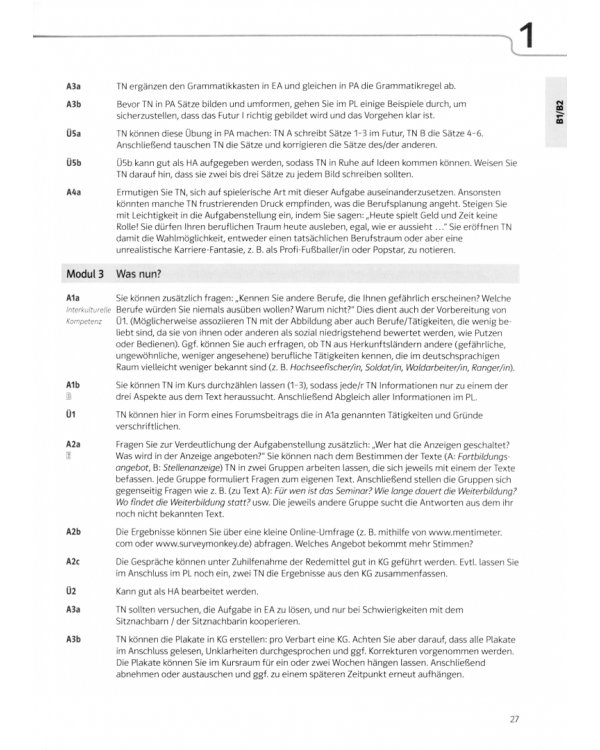 Aspekte Beruf B1/B2 Brückenelement und B2. Deutsch für Berufssprachkurse. Unterrichtshandbuch