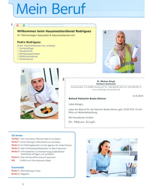 Дополнительное изображение книги «Aspekte Beruf B2. Deutsch für Berufssprachkurse. Kurs- und Übungsbuch mit Audios»