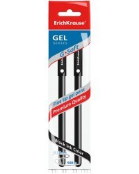 Набор ручек гелевых черных G-Soft, 2 штуки