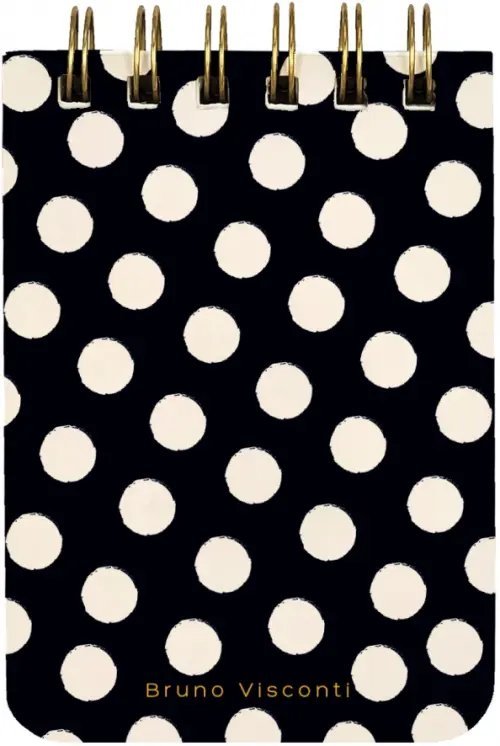 Обложка книги «Блокнот Black&amp;White.Горошек белый, А7, 100 листов, линия»