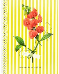 Тетрадь Flowers, желтый, A4, 80 листов, клетка