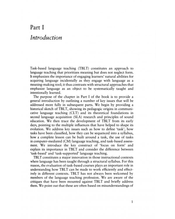 Task-Based Language Teaching. Theory and Practice
