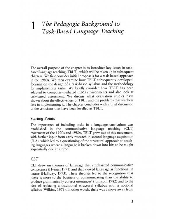 Task-Based Language Teaching. Theory and Practice