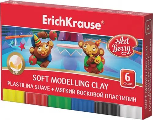 Пластилин восковой ArtBerry, 6 цветов Пластилин восковой ArtBerry, 6 цветов