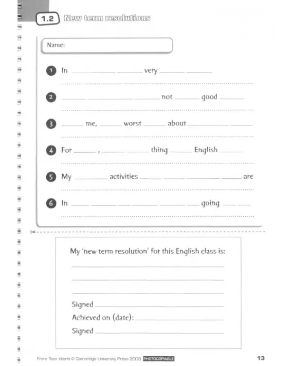 Дополнительное изображение книги «Teen World. Multi-Level photocopiable activities for teenagers»