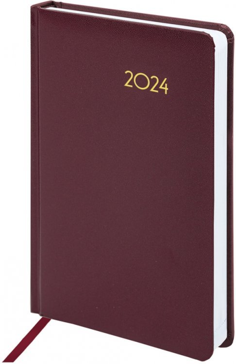 Ежедневник датированный на 2024 год Select, бордовый, А5