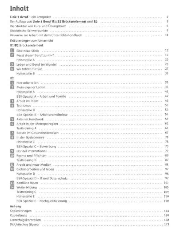 Linie 1 Beruf B1/B2 Brückenelement und B2. Deutsch für Berufssprachkurse. Unterrichtshandbuch