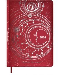 Ежедневник датированный на 2024 год Астрологический, красный, А5, 200 листов