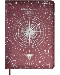 Ежедневник датированный на 2024 год Астрологический, коричневый, А6+, 200 листов