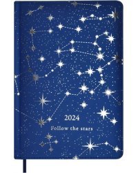 Ежедневник датированный на 2024 год Астрологический, синий, А5, 200 листов