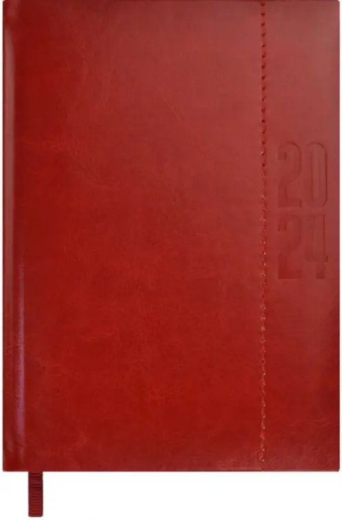 Ежедневник датированный на 2024 год Сариф-эконом, красный, А6+, 176 листов