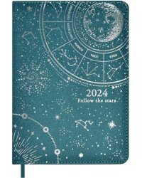 Ежедневник датированный на 2024 год Астрологический, зеленый, А6+, 200 листов