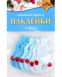 Новогодние наклейки из фетра Снеговик