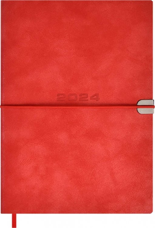 Ежедневник датированный на 2024 год Тиволли глосс, красный, А5, 176 листов