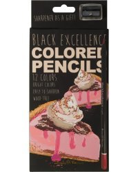 Карандаши цветные с точилкой Black Excellence, 12 цветов, в ассортименте
