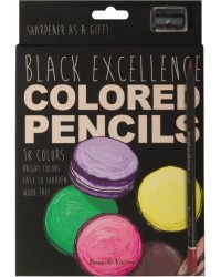 Карандаши цветные с точилкой Black Excellence, 18 цветов, в ассортименте