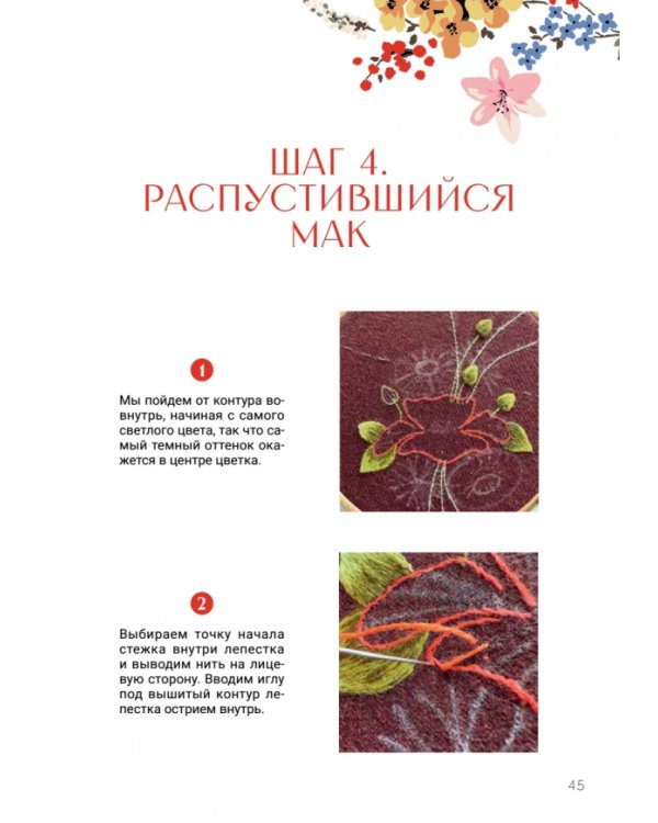 Вышивка гладью. Мастер-класс по созданию узора шерстяным мулине