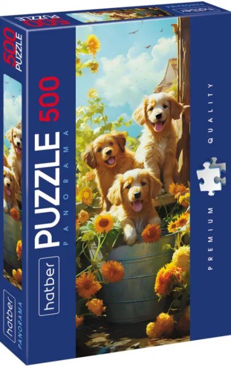 Puzzle-500 Панорама. Щенки