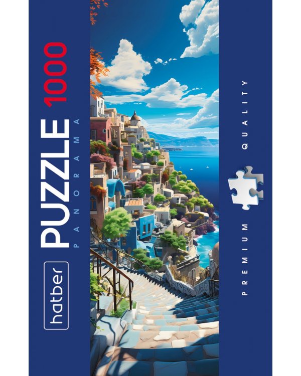 Puzzle-1000 Панорама. Санторини