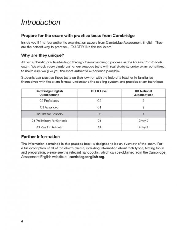 B2 First for Schools 4. Student's Book with Answers with Audio with Resource Bank