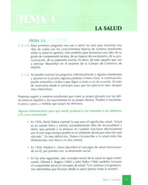 Temas de salud. Libro de claves