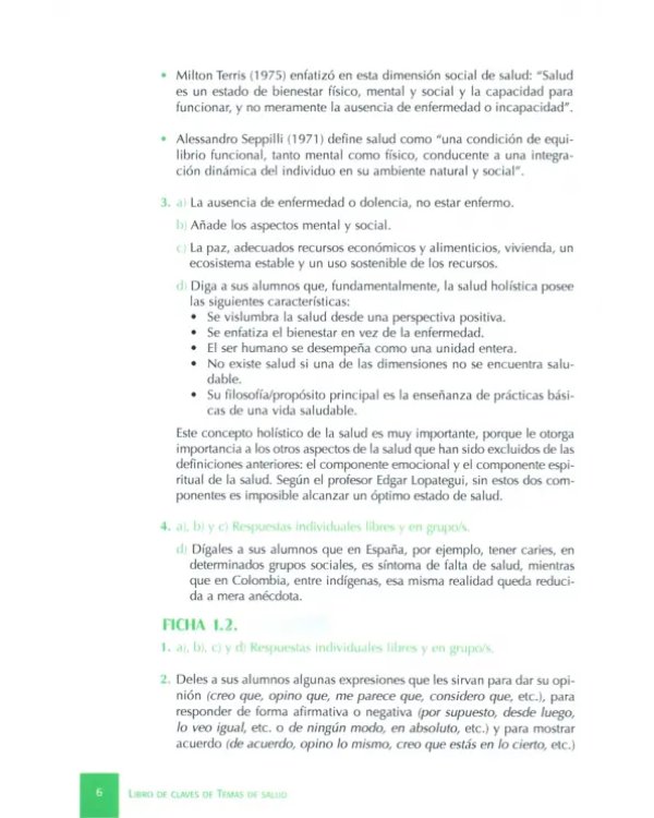 Temas de salud. Libro de claves