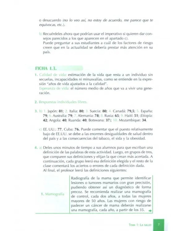 Temas de salud. Libro de claves