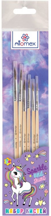 Кисти в наборах Набор кистей Unicorn, белка, 6 шт.