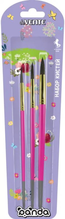 Кисти в наборах Набор кистей Panda, пони, 3 шт.