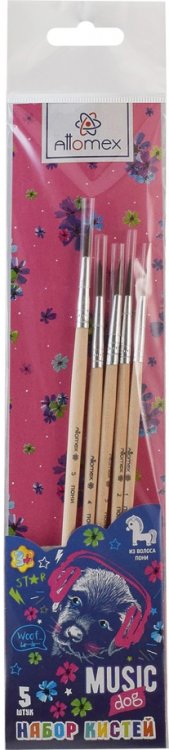 Кисти в наборах Набор кистей Music Dog, пони, 5 шт.