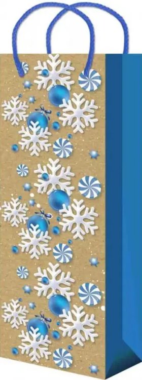 Новогодние подарочные пакеты Пакет новогодний ламинированный, крафтовый