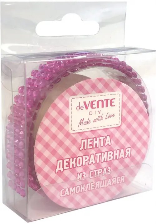 Клейкая лента Стразы, розовая