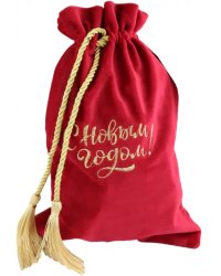 Мешочек из бархата, красный