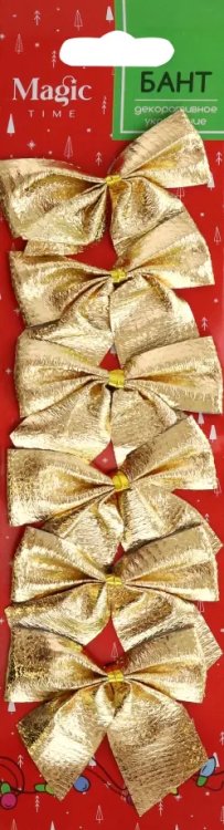 Новогодние украшения Декоративное украшение Бант, 6 штук